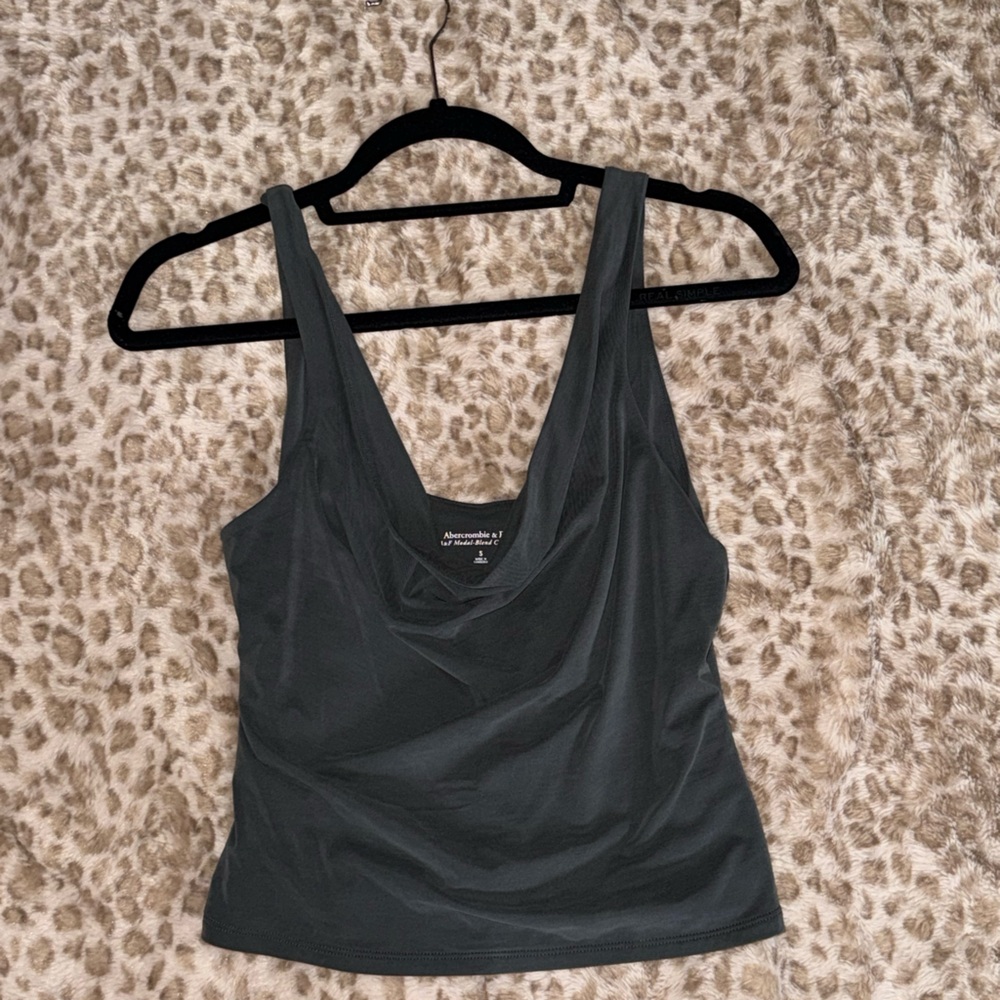 Abercrombie & Fitch Charcoal Cowl Neck Tank Top